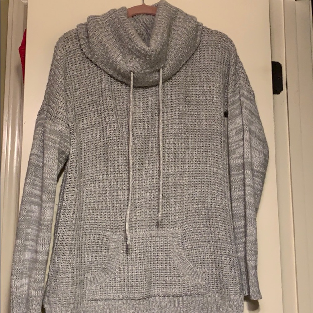 Gently used cowl neck sweater size L gray